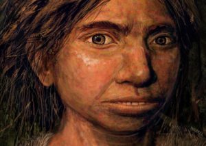 Reconstrución dunha moza denisovana cuxos restos foron atopados en Siberia. A obra é de Maayan Harel.